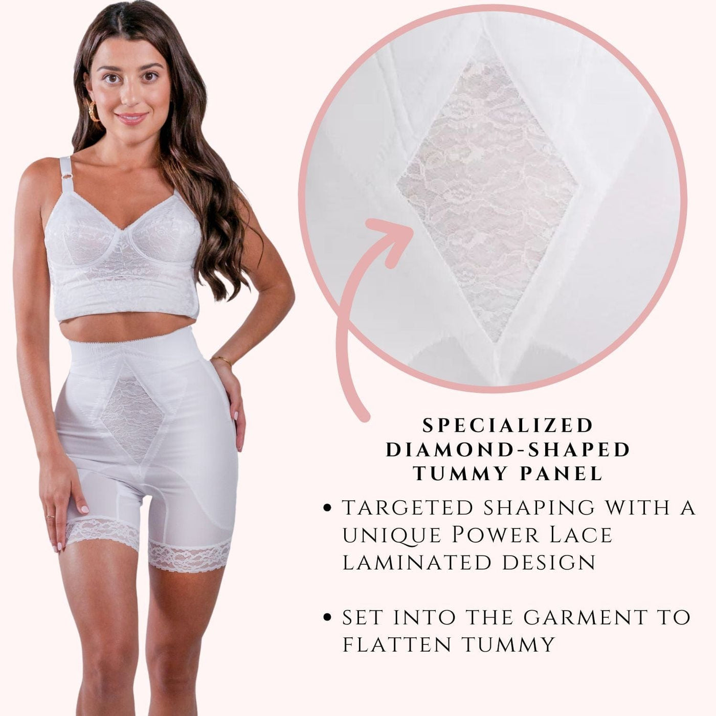 Style 6206 | High Waist Medium Control Thigh Slimmer | Memory Compression Fabric