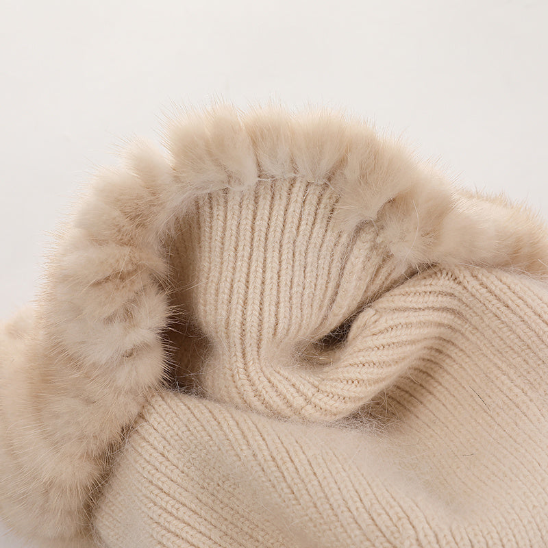 Knitted Rabbit Fur Blended Fox Fur Ball