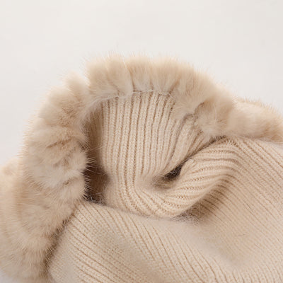 Knitted Rabbit Fur Blended Fox Fur Ball