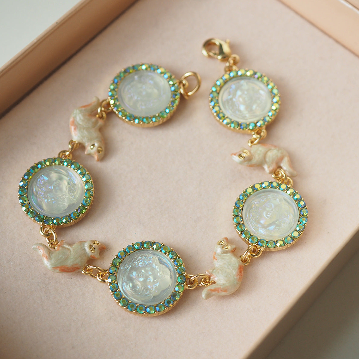 Relief Sleeping Angel Vintage Bracelet