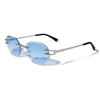 Carter Bleu Metal Frameless Sunglasses