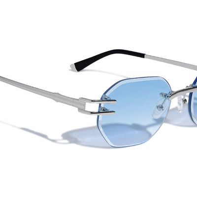 Carter Bleu Metal Frameless Sunglasses