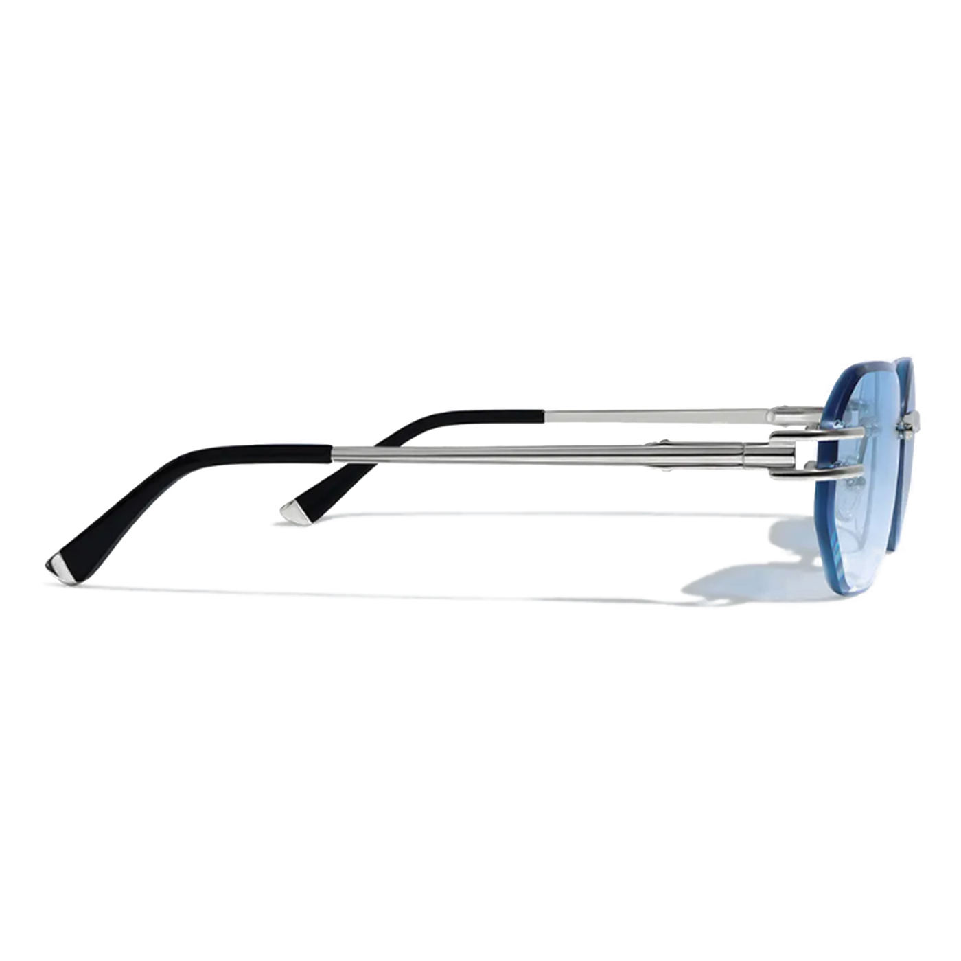 Carter Bleu Metal Frameless Sunglasses