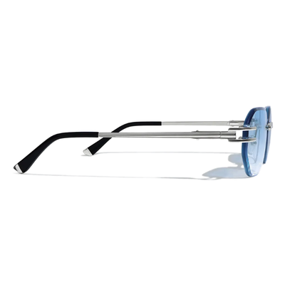 Carter Bleu Metal Frameless Sunglasses