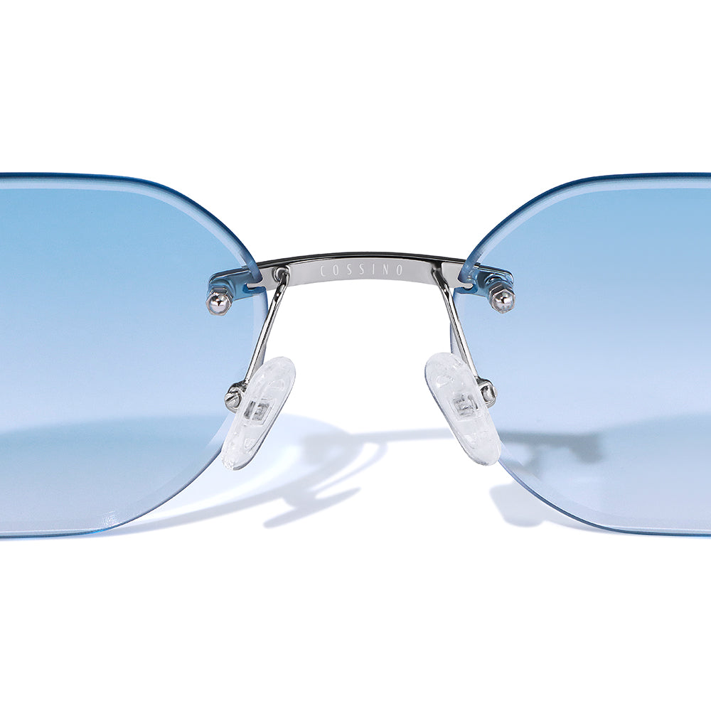 Carter Bleu Metal Frameless Sunglasses
