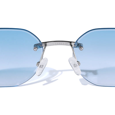 Carter Bleu Metal Frameless Sunglasses