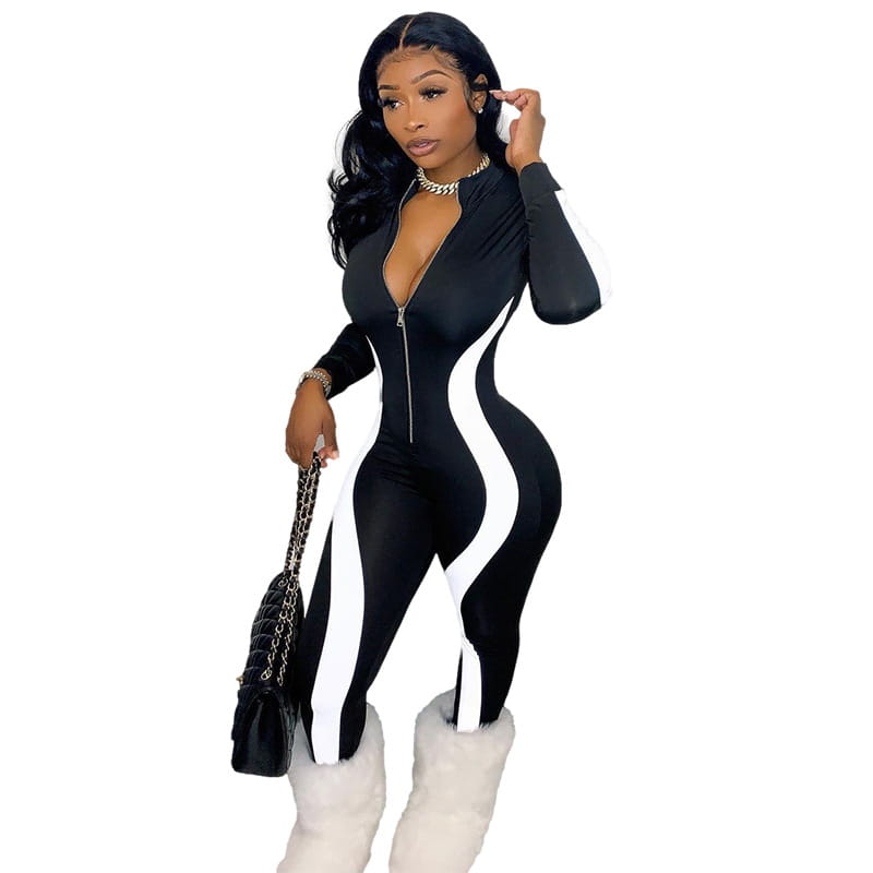 Women’s Printed Striped Jumpsuit
