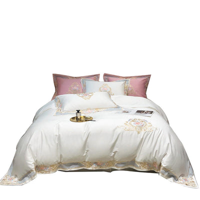 Cotton Satin Luxury Embroidery Four-piece Set