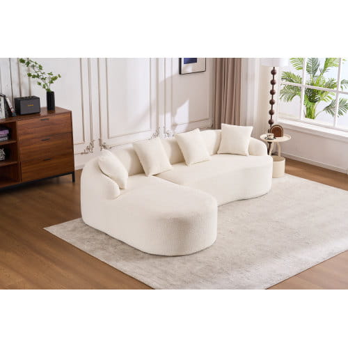 Chenille Full Compression Sofa w/ 4 Pillows