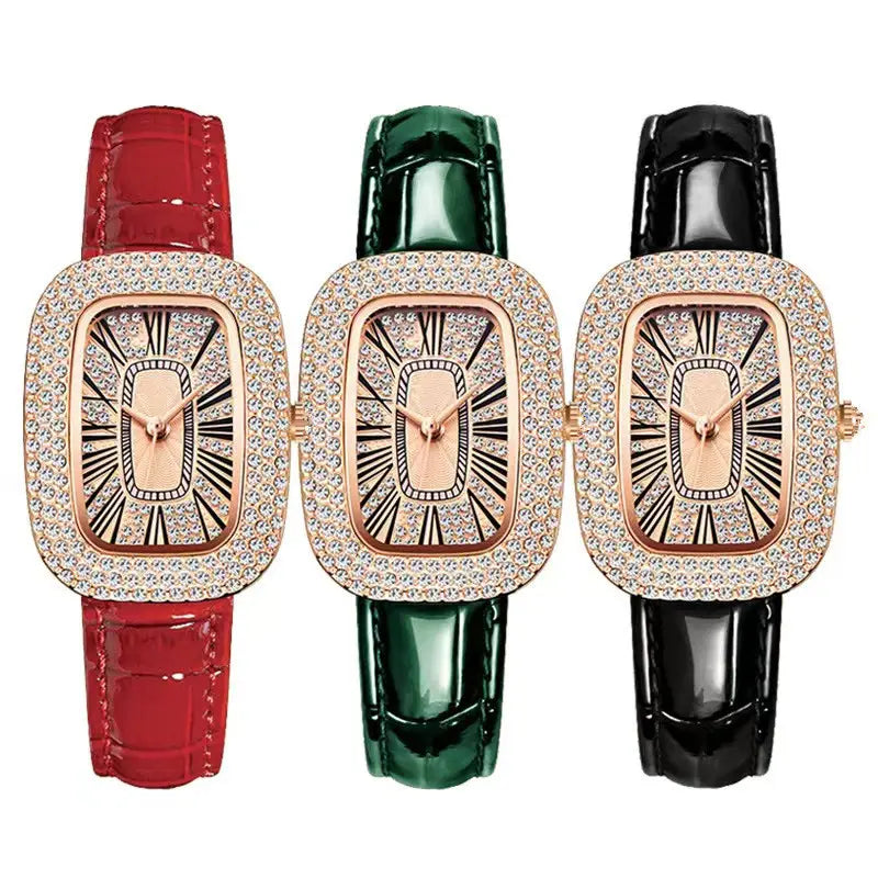 Women’s Encrusted Faux Leather Watch