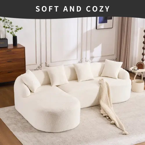 Chenille Full Compression Sofa w/ 4 Pillows