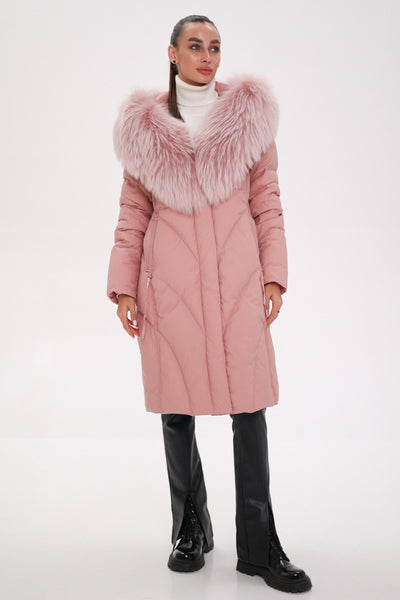 Genuine Fox Down Coat - XS/S (36) / Blush - Coat Parka