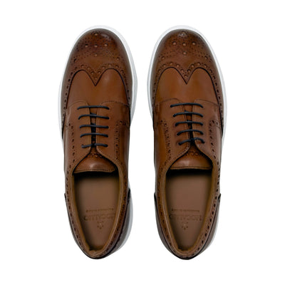 Men's Don Giovanni Wingtips - Cognac w/ White Sole