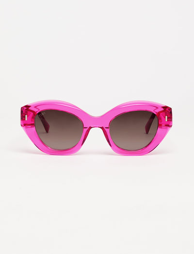 LeClub Giulia - Acetate Crystal Pink with Blue Gradient Lenses