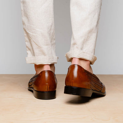 15-585-CGN NICOLA Italian Calfskin Basketweave, Cognac