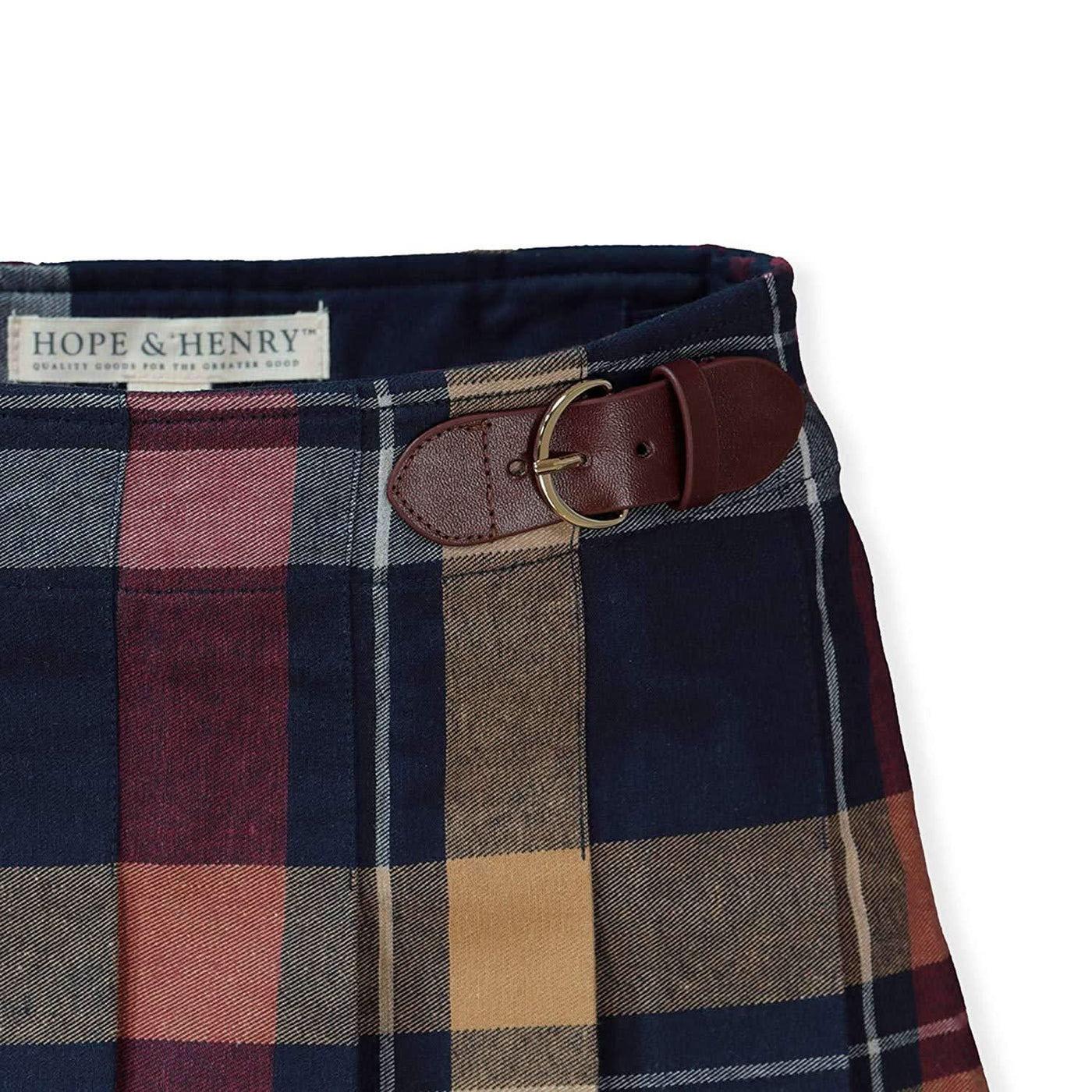 Organic Pleated Skirt with Buckle Detail