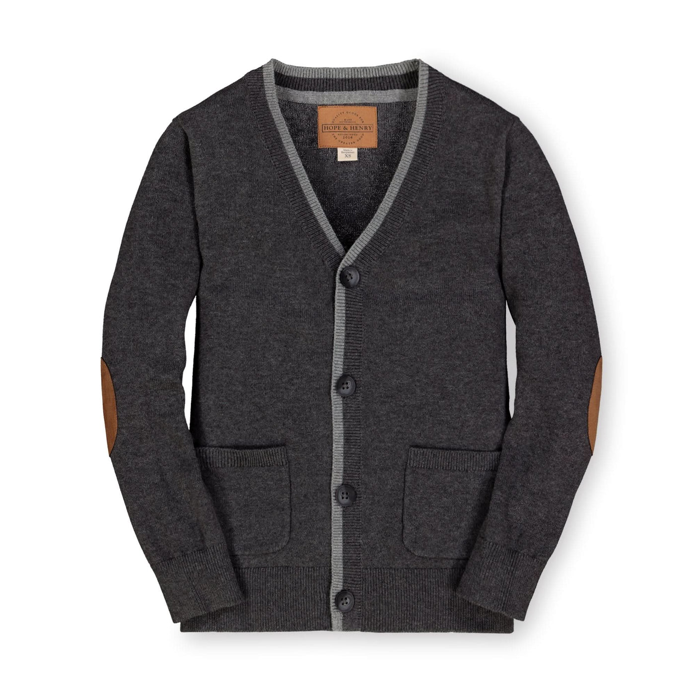 Organic Tipped Cardigan with Elbow Patches